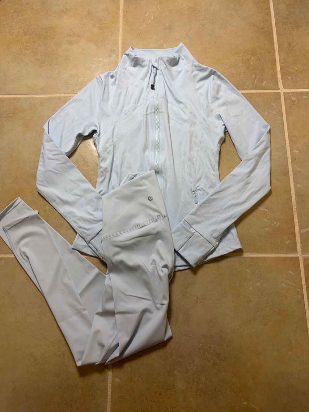 Lululemon Blue Define Jacket and Leggings Matching Set Size 2